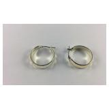 Silver Tone Hinged Earwire Earrings