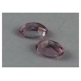 2 Approx .43 CT Loose Oval Cut Pink CZ Stones
