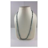 Sterling Silver Turquoise Beaded Necklace 3.4