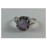 Sterling Silver Colorful & Vibrant Man-Made Opal