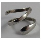 Sterling Silver Swirl Ring Size Adjustable 3.6