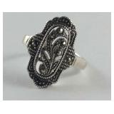 Sterling Silver Marcasite Ring Size 6.25 3 Grams