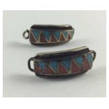 Coral & Turquoise Inlay Earrings pieces