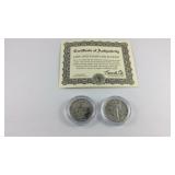 1936 & 1937 Walking Liberty Silver Half Dollars