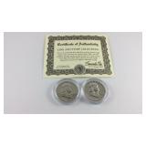 1951-S & 1959 Franklin Silver Half Dollars in Case