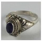 Sterling Silver Amethyst Poison Ring Size 5.25