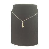 Sterling Silver 3 Stone CZ Pendant (Chain has