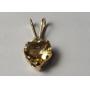 10KT Yellow Gold Citrine Heart Shaped Pendant