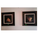Two home decor pictures of fruit, both measure 2