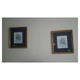 Prints, pair of floral still lives, framed &