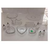 Candlewick platter, salt and pepper shakers