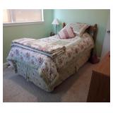 Twin size Bed, modern oak headboard with mattress