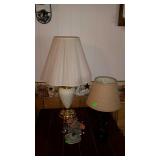 Home decor group - two table lamps with shades,