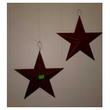Wall decor - two 12" metal country craft stars,