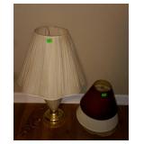 Group lot, includes lamp and lamp shades Located