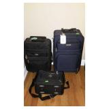 Group lot of luggage, located in down stairs room