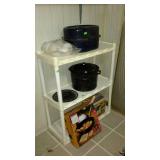 Poly shelf and kitchenware, poly shelf 3 shelves