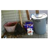 Group lot, includes trashcan, insect killer,