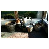 Large group lot of planters located on back patio