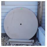 Plastic patio table, located on back patio,