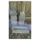 Concrete post blocks plus 2 24" long parking