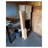 Remaining shed contents, file cabinet, power