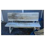 Outdoor table bench combo, wood made the back