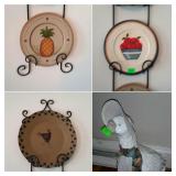 Home decor group lot, includes wall hanging plate
