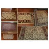 Living room rugs group - area rug burgundy and