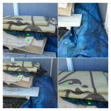 Tarp lot, big blue poly tarp, plus outdoor carpet