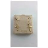14kt gold cross earrings