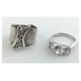 Two Sterling rings sizes 7