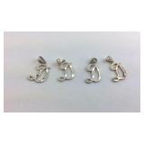 Four Sterling "D" charms