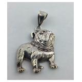 Sterling bulldog charm
