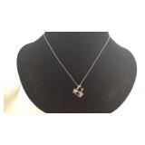 Sterling crab charm necklace