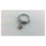 Sterling ring with charm size 9
