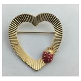 Sterling Napier lady bug broach