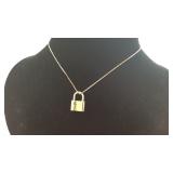 Tiffany and co lock Sterling necklace