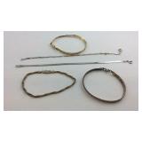 Five Sterling bracelets