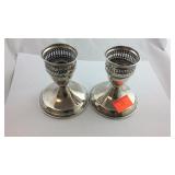 Sterling weighted candle holders