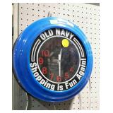 Clock, OLD NAVY. Light up face with battery