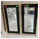 Matched pair of wall mirrors. Beveled glass