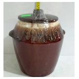 Brown drip cookie jar, stands 9" tall