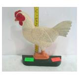 Cast chicken doorstop, stands 7" tall