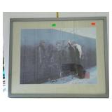 Framed and matted print of Vietnam War Memorial,