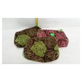 Three fabric cosmetic bags, new with tags