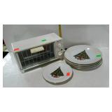 Magic Chef toaster oven, and some Christmas dishes