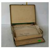 Ephemera - letter box with invoices, newspaper