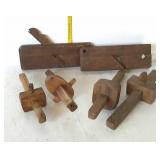 Tools - four scribes, and two mold planes - one