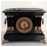 Ingraham Clock, mantle clock with brass decor